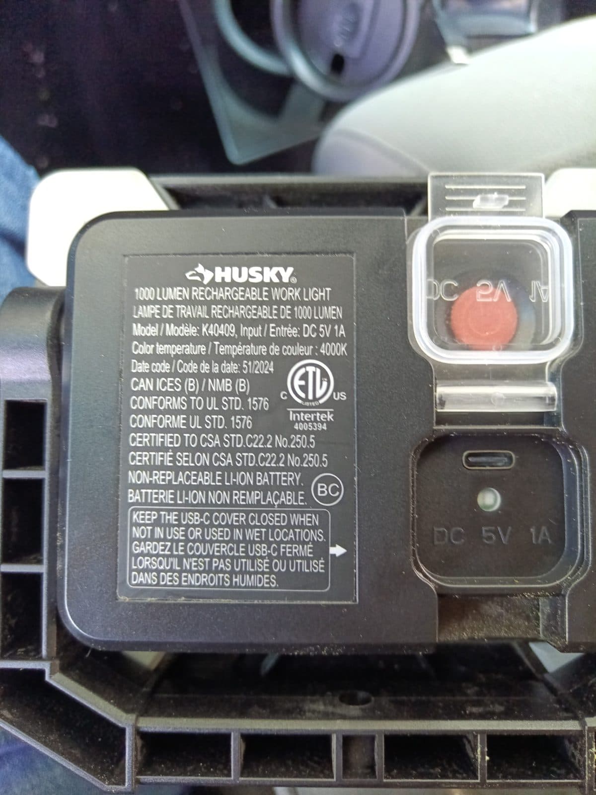 2 Husky 1000 Lumen Rechargeable Light — photo 1